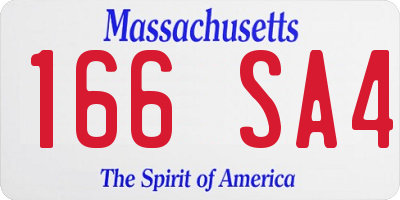 MA license plate 166SA4