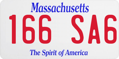 MA license plate 166SA6