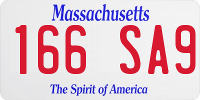 MA license plate 166SA9