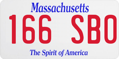 MA license plate 166SB0