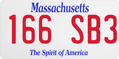 MA license plate 166SB3