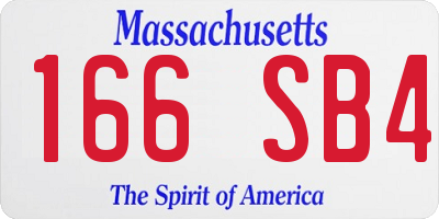 MA license plate 166SB4