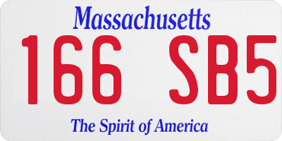 MA license plate 166SB5