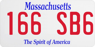 MA license plate 166SB6