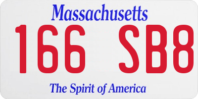 MA license plate 166SB8