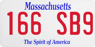 MA license plate 166SB9