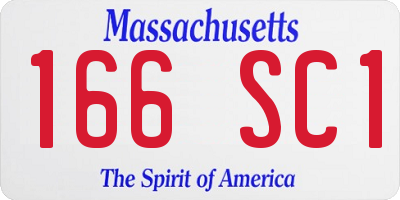 MA license plate 166SC1