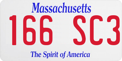 MA license plate 166SC3