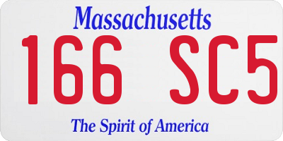 MA license plate 166SC5