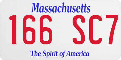 MA license plate 166SC7