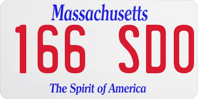 MA license plate 166SD0