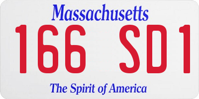 MA license plate 166SD1