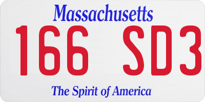 MA license plate 166SD3