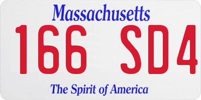 MA license plate 166SD4
