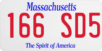 MA license plate 166SD5