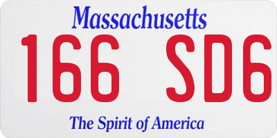 MA license plate 166SD6