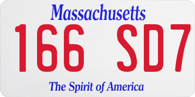 MA license plate 166SD7
