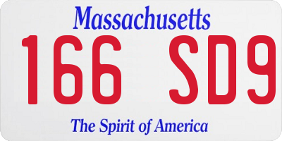 MA license plate 166SD9