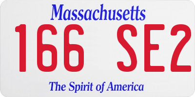MA license plate 166SE2