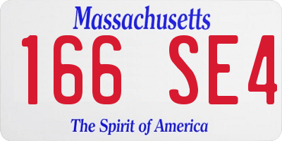 MA license plate 166SE4