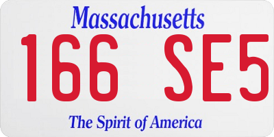 MA license plate 166SE5