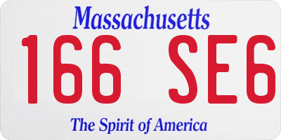 MA license plate 166SE6