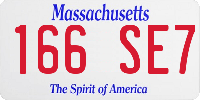 MA license plate 166SE7