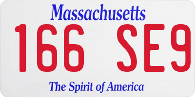 MA license plate 166SE9