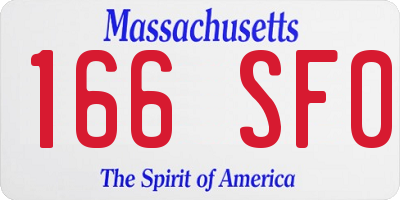 MA license plate 166SF0