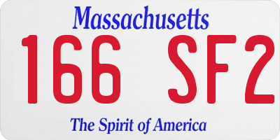 MA license plate 166SF2