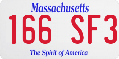 MA license plate 166SF3