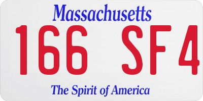MA license plate 166SF4