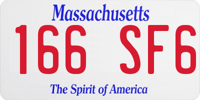 MA license plate 166SF6
