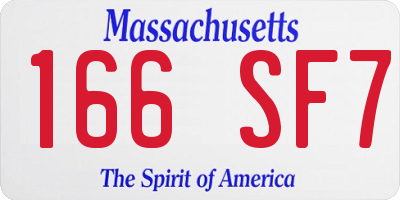 MA license plate 166SF7