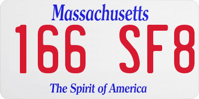 MA license plate 166SF8
