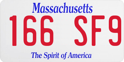 MA license plate 166SF9