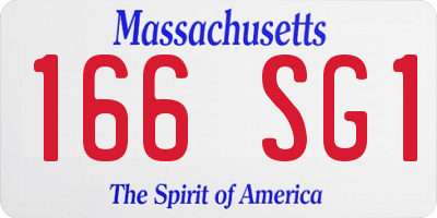 MA license plate 166SG1