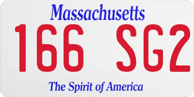 MA license plate 166SG2