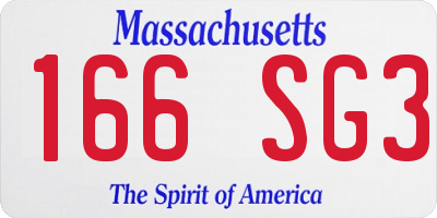 MA license plate 166SG3