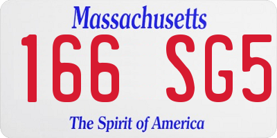 MA license plate 166SG5