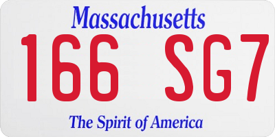 MA license plate 166SG7