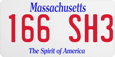 MA license plate 166SH3