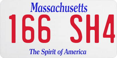 MA license plate 166SH4