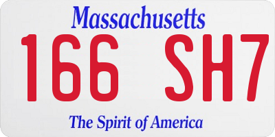 MA license plate 166SH7