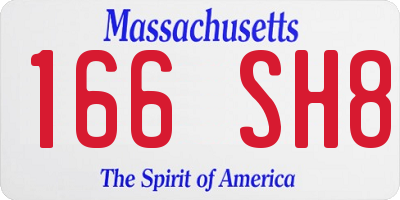MA license plate 166SH8
