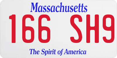 MA license plate 166SH9