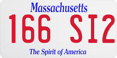 MA license plate 166SI2