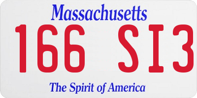MA license plate 166SI3