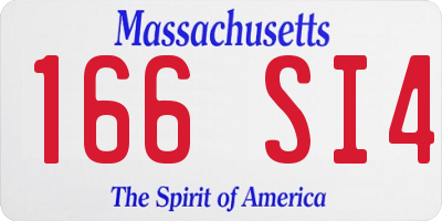 MA license plate 166SI4