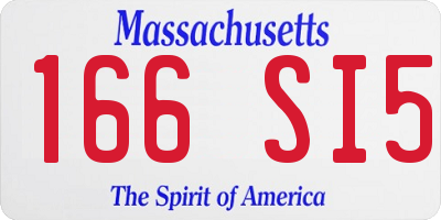 MA license plate 166SI5